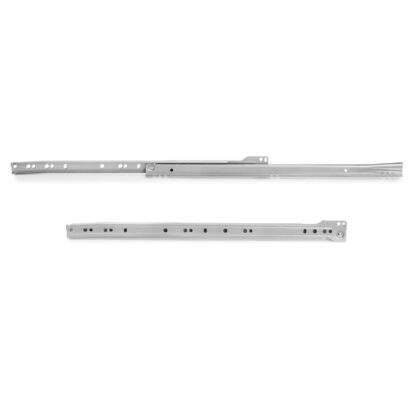 Guides de poussée à rouleaux, extension partielle, gris métallisé, RAL 9022, peint, 300 mm (11,9 ») E.T30C.30.AL. Guides coulissants à rouleaux en acier avec extension partielle, pour tiroir en bois, tiroir à plateau, tiroir en bois, meubles de cuisi – Image 2