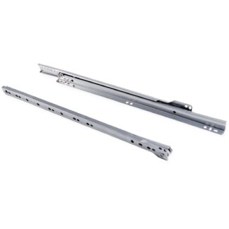 Guides de poussée à rouleaux, extension partielle, gris métallisé, RAL 9022, peint, 350 mm (13,8 ») E.T30C.35.AL. Rails de guidage en acier avec extension partielle, pour tiroir en bois, tiroir à plateau, tiroir en bois, meubles de cuisine, mobilier 