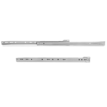 Guides de poussée à rouleaux, extension partielle, gris métallisé, RAL 9022, peint, 400 mm (15,8 »). Rails de guidage en acier avec extension partielle, pour tiroir en bois, tiroir à plateau, tiroir en bois, meubles de cuisine, mobilier de bureau, mo – Image 2
