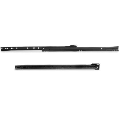 Guides de poussée à rouleaux, extension partielle, laqué noir, RAL 9005, 550 mm (21,7 »). Rails de guidage en acier avec extension partielle, pour tiroir en bois, tiroir à plateau, tiroir en bois, meubles de cuisine, mobilier de bureau, mobilier de m – Image 2