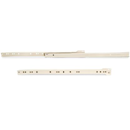 Guidages de poussée à rouleaux, extension partielle, peints en blanc, RAL 9001, 250 mm (9.9 ») E.T30C.25.WH. Guides coulissants à rouleaux en acier avec extension partielle, pour tiroir en bois, tiroir à plateau, tiroir en bois, meubles de cuisine, m