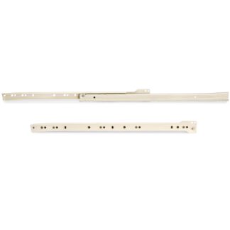Guideurs de poussée à rouleaux, rallonge partielle, laqué blanc, RAL 9001, 350 mm (13.8 ») E.T30C.35.WH. Rails de guidage en acier avec extension partielle, pour tiroir en bois, tiroir à plateau, tiroir en bois, meubles de cuisine, mobilier de bureau