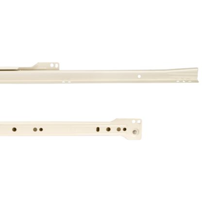 Guides de poussée à rouleaux, extension partielle, laqué blanc, RAL 9001, 550 mm (21,7 »). Rails de guidage en acier avec extension partielle, pour tiroir en bois, tiroir à plateau, tiroir en bois, meubles de cuisine, mobilier de bureau, mobilier de  – Image 3