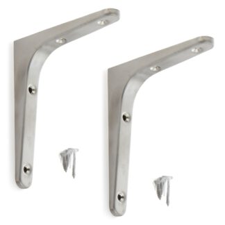 2 pièces de support de montage en acier inoxydable de haute qualité, en acier inoxydable massif, capacité de charge : 40 kg (89 lb), 120 mm (4,8"), BT-120. Supports d’étagère pour espaces extérieurs, piscines, salles de bains, bateaux et bien plus encore,