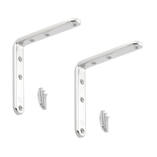 2 pièces de support de montage en acier inoxydable de haute qualité, en acier inoxydable solide, capacité de charge : 26 kg (58 lb), 120 mm (4,8"), SU-A120M. Supports d’étagère pour l’extérieur, les bateaux et bien plus encore, par Sugatsune / LAMP® (Japo