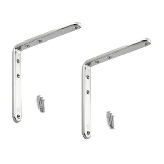 2 pièces de support de montage en acier inoxydable de haute qualité, en acier inoxydable massif, capacité de charge : 20 kg (45 lb), 150 mm (6"), SU-A150M.
Supports d’étagère pour l’extérieur, les bateaux et bien plus encore, par Sugatsune / LAMP® (Japon)