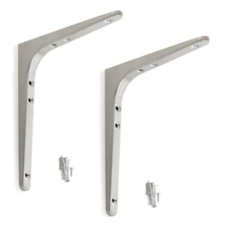 2 pièces de support de montage en acier inoxydable de haute qualité, en acier inoxydable massif, capacité de charge : 50 kg (111 lb), 180,5 mm (7,2"), BT-180. Supports d’étagère pour espaces extérieurs, piscines, salles de bains, bateaux et bien plus enco
