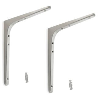 2 pièces de support de montage en acier inoxydable de haute qualité, en acier inoxydable solide, capacité de charge : 56 kg (124 lb), 240 mm (9,5"), BT-240. Supports d’étagère pour espaces extérieurs, piscines, salles de bains, bateaux et bien plus encore