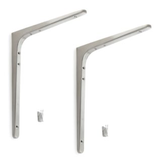 2 pièces de support de montage en acier inoxydable de haute qualité, en acier inoxydable massif, capacité de charge : 70 kg (155 lb), 323 mm (12,8"), BT-300. Supports d’étagère pour espaces extérieurs, piscines, salles de bains, bateaux et bien plus encor