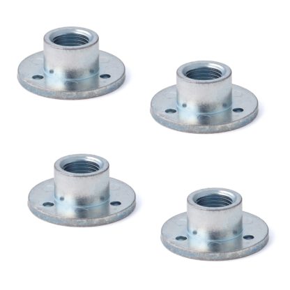 4 plaques supérieures rondes avec filetage 1/2-20UNF, plaque de montage, alliage de zinc massif, 35 mm (1,4 »), AD-559U1/2. Plaque de montage, pour pieds de meubles, roulettes de meubles, pieds de machines, pieds d’armoires, pieds de canapé et bien p
