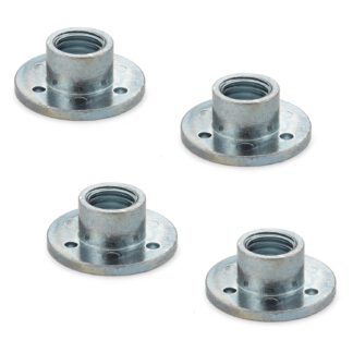 4 plaques supérieures rondes avec filetage M14, plaque de montage, en alliage de zinc massif, 35 mm (1,4 »), AD-559M14. Plaque de montage, pour pieds de meubles, roulettes de meubles, pieds de machines, pieds d’armoires, pieds de canapé et bien plus 