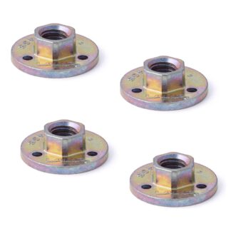 4 plaques supérieures rondes avec filetage W3/8, plaque de montage, alliage de zinc massif, 28 mm (1,2 »), AD-555-28. Plaque de montage, pour pieds de meubles, roulettes de meubles, pieds de machines, pieds d’armoires, pieds de canapé et bien plus en
