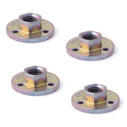 4 plaques supérieures rondes avec filetage W3/8, plaque de montage, alliage de zinc massif, 28 mm (1,2 »), AD-555-28. Plaque de montage, pour pieds de meubles, roulettes de meubles, pieds de machines, pieds d’armoires, pieds de canapé et bien plus en