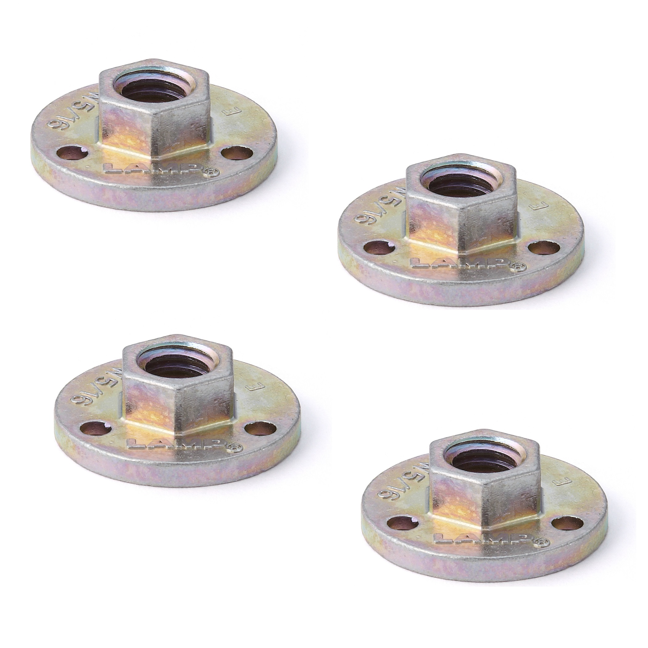 4 plaques supérieures rondes avec filetage W5/16, plaque de montage, alliage de zinc massif, 25 mm (1 »), AD-555-25. Plaque de montage, pour pieds de meubles, roulettes de meubles, pieds de machines, pieds d’armoires, pieds de canapé et bien plus enc