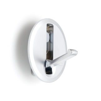 Crochet à ressort rond de haute qualité pour encastrement, surface : chrome foncé, 64 mm (2,6 »), NF-R64-SCR. Crochet pliant rond à fermeture automatique, pour tinyhouse, camping-car, caravane, yacht, train, avion, bus et bien plus encore, par Sugats
