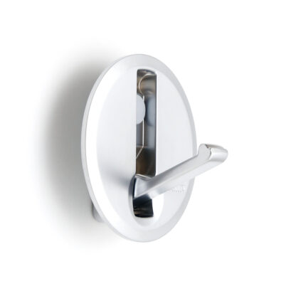 Crochet à ressort rond de haute qualité pour encastrement, surface : chrome foncé, 64 mm (2,6 »), NF-R64-SCR. Crochet pliant rond à fermeture automatique, pour tinyhouse, camping-car, caravane, yacht, train, avion, bus et bien plus encore, par Sugats