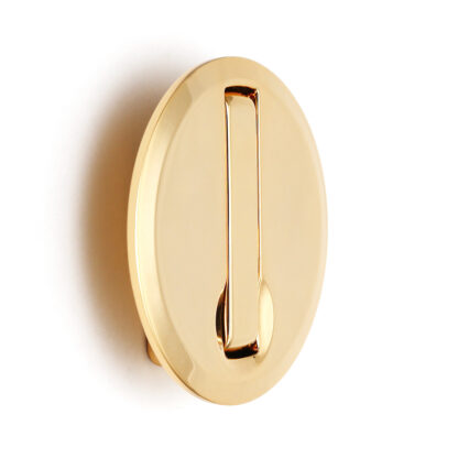 Crochet à charnière à ressort rond de haute qualité pour encastrement, surface : doré, poli brillant, 64 mm (2,6 »), NF-R64-GP. Crochet pliant rond à fermeture automatique, pour tinyhouse, camping-car, caravane, yacht, train et bien plus encore, par – Image 2