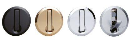 Crochet pliant à ressort rond de haute qualité pour encastrement, surface : chromé, 52 mm (2,1 »), NF-R52-CR. Crochet pliant rond avec fermeture automatique, pour tinyhouse, camping-car, caravane, yacht, train, bus et bien plus encore, par Sugatsune  – Image 5