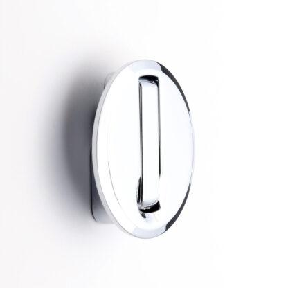 Crochet pliant à ressort rond de haute qualité pour encastrement, surface : chromé, 52 mm (2,1 »), NF-R52-CR. Crochet pliant rond avec fermeture automatique, pour tinyhouse, camping-car, caravane, yacht, train, bus et bien plus encore, par Sugatsune – Image 2
