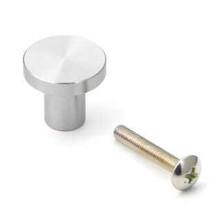Poignée de bouton de meuble ronde en alliage d’aluminium, finition: aspect acier inoxydable, 20 mm (0,8 ») EXSEL20. Pommeau de poignée en alliage d’aluminium KK-B20SBR pour tiroir, porte de meuble, armoire de cuisine, armoire de bureau et bien plus e