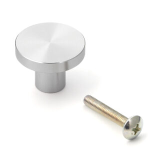 Poignée de bouton de meuble ronde en alliage d’aluminium, finition: aspect acier inoxydable, 25 mm (1 ») EXSEL25. Poignée en alliage d’aluminium pour tiroir, porte de meuble, armoire de cuisine, armoire de bureau et bien plus encore, par Sugatsune/LA