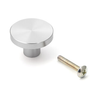 Poignée de bouton de meuble ronde en alliage d’aluminium, finition: aspect acier inoxydable, 30 mm (1,2 ») EXSEL30. Poignée en alliage d’aluminium pour tiroir, porte de meuble, armoire de cuisine, armoire de bureau et bien plus encore, par Sugatsune/