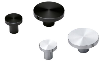 Poignée de bouton de meuble ronde en alliage d’aluminium, finition: aspect acier inoxydable, 30 mm (1,2 ») EXSEL30. Poignée en alliage d’aluminium pour tiroir, porte de meuble, armoire de cuisine, armoire de bureau et bien plus encore, par Sugatsune/ – Image 3