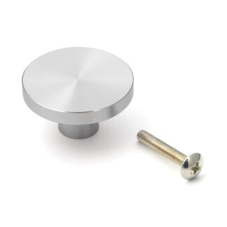 Poignée de bouton de meuble ronde en alliage d’aluminium, finition: aspect acier inoxydable, 35 mm (1,4 ») EXSEL35. Poignée en alliage d’aluminium pour tiroir, porte de meuble, armoire de cuisine, armoire de bureau et bien plus encore, par Sugatsune/