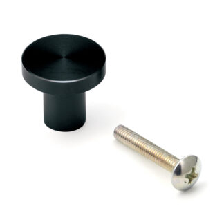 Poignée ronde de bouton de meuble en alliage d’aluminium, finition: noir, 20 mm (0,8 ») EXSEL20BL. Poignée en alliage d’aluminium pour tiroir, porte de meuble, armoire de cuisine, armoire de bureau et bien plus encore, par Sugatsune/LAMP® (Japon)