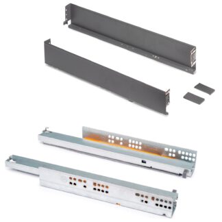 Ensemble de tiroirs, avec cadres extra-fins, hauteur : 88 mm (3-15/32 »), surface : gris anthracite, 300 mm (11-13/16 »), version : extension complète avec fermeture douce, 3275035. ensemble de tiroirs pour meubles de cuisine et bien plus encore, par EMUCA