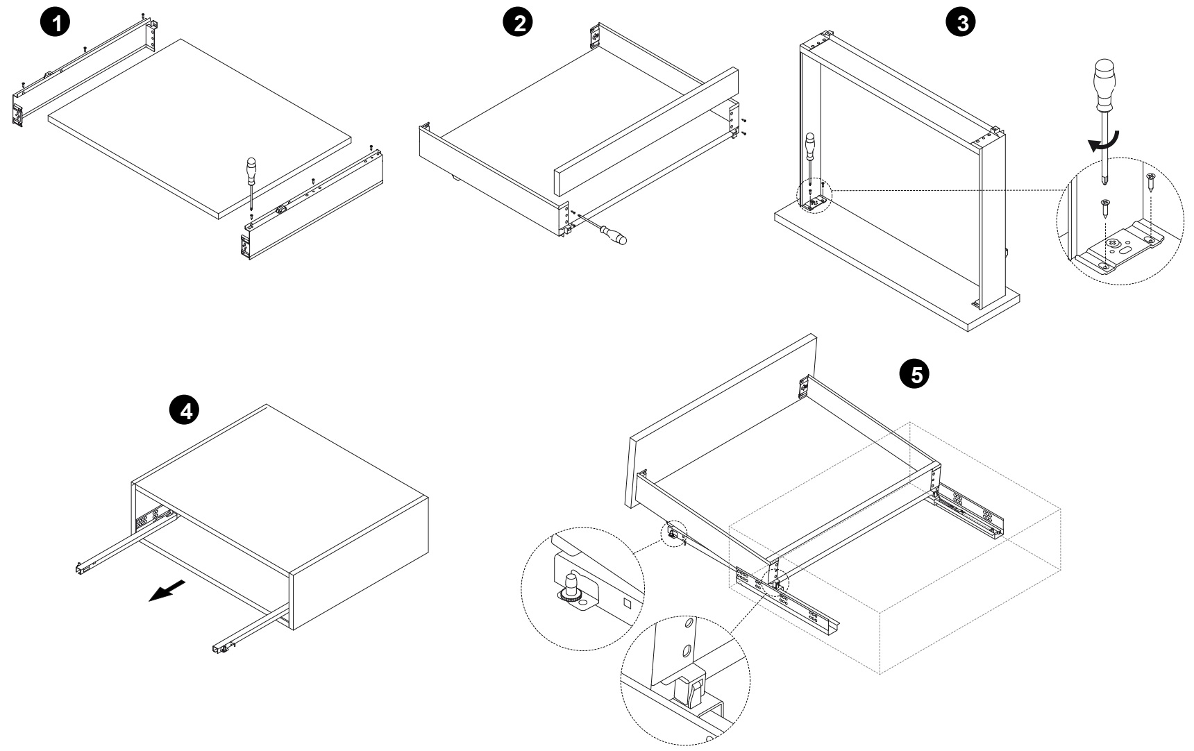 Ensemble de tiroirs, avec cadres extra fins, hauteur : 88 mm (3-15/32 »), surface : blanc, 490 mm (19-19/64 »), version : extension partielle avec ouvrage poussable, 3275412. ensemble de tiroirs pour meubles de cuisine et bien plus encore, par EMUCA – Image 6