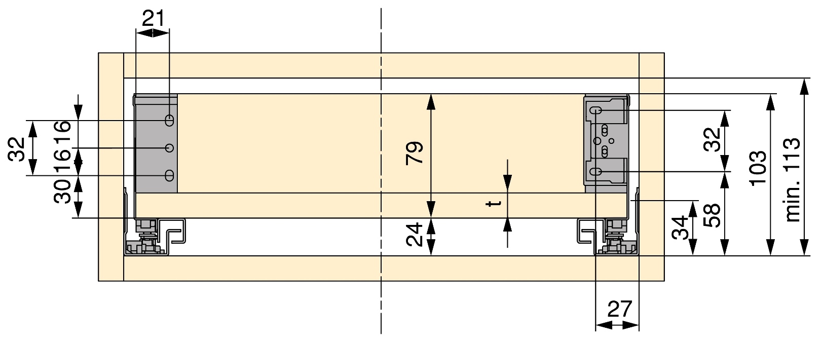 Jeu de tiroirs, avec cadres extra fins, hauteur du cadre 88 mm (3-15/32 »), surface : blanc, 300 mm (11-13/16 »), version : coulissant partiel avec fermeture amortie, 3275012. Jeu de tiroirs pratique pour meubles de cuisine et bien plus encore, par EMUCA – Image 6