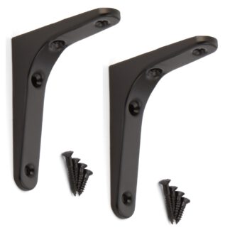 2 supports de montage robustes de haute qualité, capacité de charge : 30 kg (67 lb), surface : noir, 86 mm (3,4"), BTK-85B. Supports d’étagères robustes pour étagères, cloisons, étagères, étagères, joints d’angle et bien plus encore, par Sugatsune / LAMP®