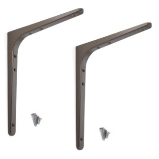 2 supports de montage robustes de haute qualité, capacité de charge : 56 kg (124 lb), surface : ombre, 240 mm (9,5"), BTK-240UM. Support d’étagère robuste pour étagère, cloison, étagère, raccordement d’angle et bien plus encore, par Sugatsune / LAMP® (Jap