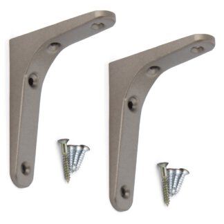 2 supports de montage robustes de haute qualité, capacité de charge : 30 kg (67 lb), surface : terre d’ombre, 86 mm (3,4"), BTK-85UM. Supports d’étagères robustes pour étagères, cloisons, étagères, étagères, joints d’angle et bien plus encore, par Sugatsu