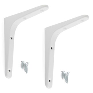 2 supports de montage robustes de haute qualité, capacité de charge : 40 kg (89 lb), surface : blanc, 120 mm (4,8"), BTK-120W. Supports d’étagères robustes pour étagères, cloisons, étagères, étagères, joints d’angle et bien plus encore, par Sugatsune / LA