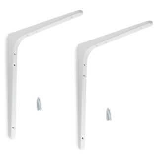 2 supports de montage robustes de haute qualité, capacité de charge : 70 kg (155 lb), surface : blanche, 301 mm (11,9"), BTK-300W. Support d’étagère robuste pour étagère, cloison, étagère, raccordement d’angle et bien plus encore, par Sugatsune / LAMP® (J
