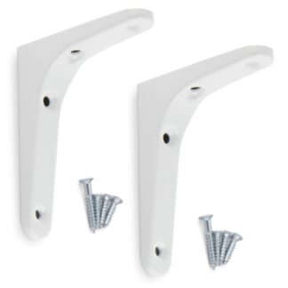 2 supports de montage robustes de haute qualité, capacité de charge : 30 kg (67 lb), surface : blanc, 86 mm (3,4"), BTK-85W. Supports d’étagères robustes pour étagères, cloisons, étagères, étagères, joints d’angle et bien plus encore, par Sugatsune / LAMP
