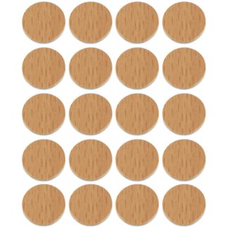 20 pièces Couvercle de trou de perçage autocollant, en plastique, Surface : Bois de bouleau Couleur, 13 mm (33/64"), 5128930. Couvercle de trou de vis pour meubles, armoires, tables, lits et bien plus encore, par EMUCA