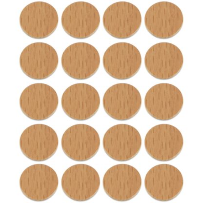 20 pièces Couvercle de trou de perçage autocollant, en plastique, Surface : Bois de bouleau Couleur, 13 mm (33/64"), 5128930. Couvercle de trou de vis pour meubles, armoires, tables, lits et bien plus encore, par EMUCA