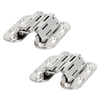 2 pièces Charnière Sepa de haute qualité pour encastrement, 180°, pour butée invisible, surface : aspect acier inoxydable, 52 mm (2,1 »), 15.04.076-0. Charnière de fraisage de meubles, pour porte de meuble, porte d’armoire, table pliante, abattant, b