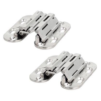 2 pièces Charnière Sepa de haute qualité pour encastrement, 180°, pour butée invisible, surface : aspect acier inoxydable, 52 mm (2,1 »), 15.04.076-0. Charnière de fraisage de meubles, pour porte de meuble, porte d’armoire, table pliante, abattant, b