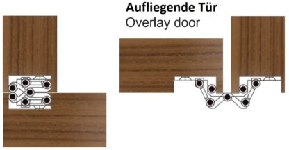 2 pièces Charnière Sepa de haute qualité pour encastrement, 180°, pour butée invisible, surface : aspect acier inoxydable, 52 mm (2,1 »), 15.04.076-0. Charnière de fraisage de meubles, pour porte de meuble, porte d’armoire, table pliante, abattant, b – Image 13