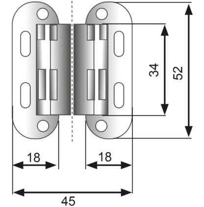 2 pièces Charnière Sepa de haute qualité pour encastrement, 180°, pour butée invisible, surface : aspect acier inoxydable, 52 mm (2,1 »), 15.04.076-0. Charnière de fraisage de meubles, pour porte de meuble, porte d’armoire, table pliante, abattant, b – Image 11