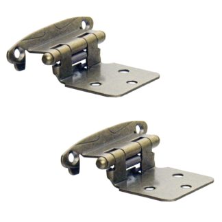 Set de 2 paumelles de meubles vintage SISO / UMAXO® pour armoires encadrées avec articulation de charnière visible. Charnières de meubles de style antique avec verrouillage (fermeture automatique), support variable