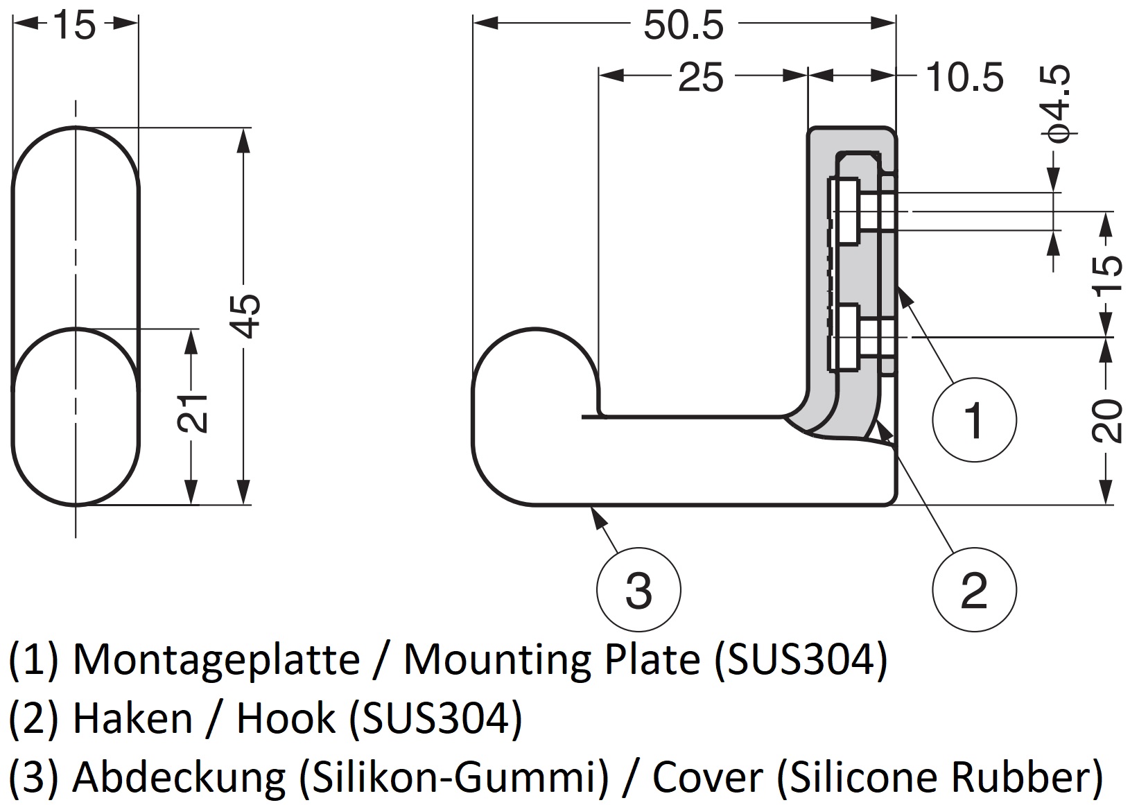 Crochet en silicone de haute qualité pour montage mural, en acier inoxydable massif, capacité de charge : 10 kg, surface : vert pastel, PXB-GR05-111-LGN. Crochets en caoutchouc pour le jardin d’enfants, l’école, l’hôpital et bien plus encore, par Sugatsun – Image 2