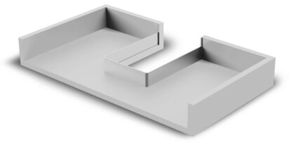 Découpe de siphon de haute qualité, en plastique, surface : gris, 3011921. Protection de siphon rectangulaire pour meuble sous-vasque, meuble de cuisine, meuble de salle de bain, siphon, drain et bien plus encore, par EMUCA – Image 4