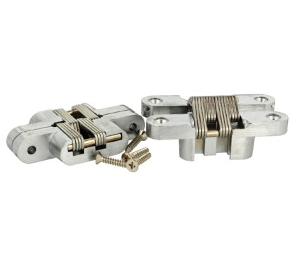 2 charnières croisées invisibles de haute qualité 95 x 19mm en zamak, look inox, incl. vis. Bande de meuble invisible de UMAXO®, pliable à 180°. Charnière de meuble (vici hinge) à encastrer – Image 4