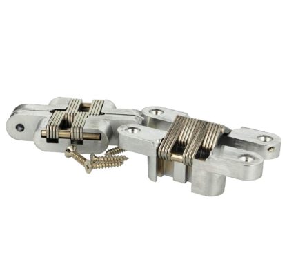 2 charnières croisées invisibles de haute qualité 95 x 19mm en zamak, look inox, incl. vis. Bande de meuble invisible de UMAXO®, pliable à 180°. Charnière de meuble (vici hinge) à encastrer – Image 5