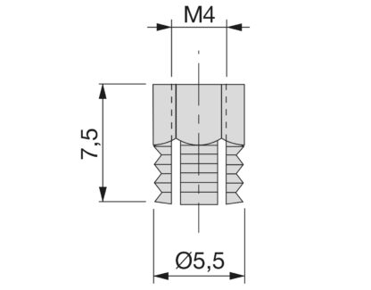 20 pièces de manchon d’expansion de haute qualité avec filetage intérieur M4 pour le bois, en laiton, 7,5 mm (19/64"), 9003402. Insert de filetage d’expansion pratique pour les pièces en bois, les assemblages de meubles et bien plus encore, d’EMUCA – Image 2
